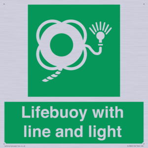 Lifebuoy with line and light